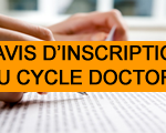 Avis d'inscription au Cycle doctoral