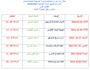 Planning des examens FN 2024-1